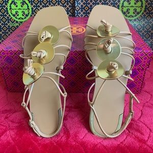 Tory Burch Knotted Slide Sandal- s.8.5 Elba Camello
